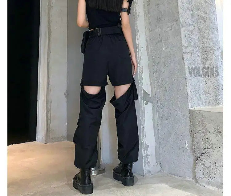 Women Y2K Streetwear Cargo Pants Vintage Fashion High Waist Baggy Trousers Female Loose Sweatpants Wide Leg Joggers Trousers