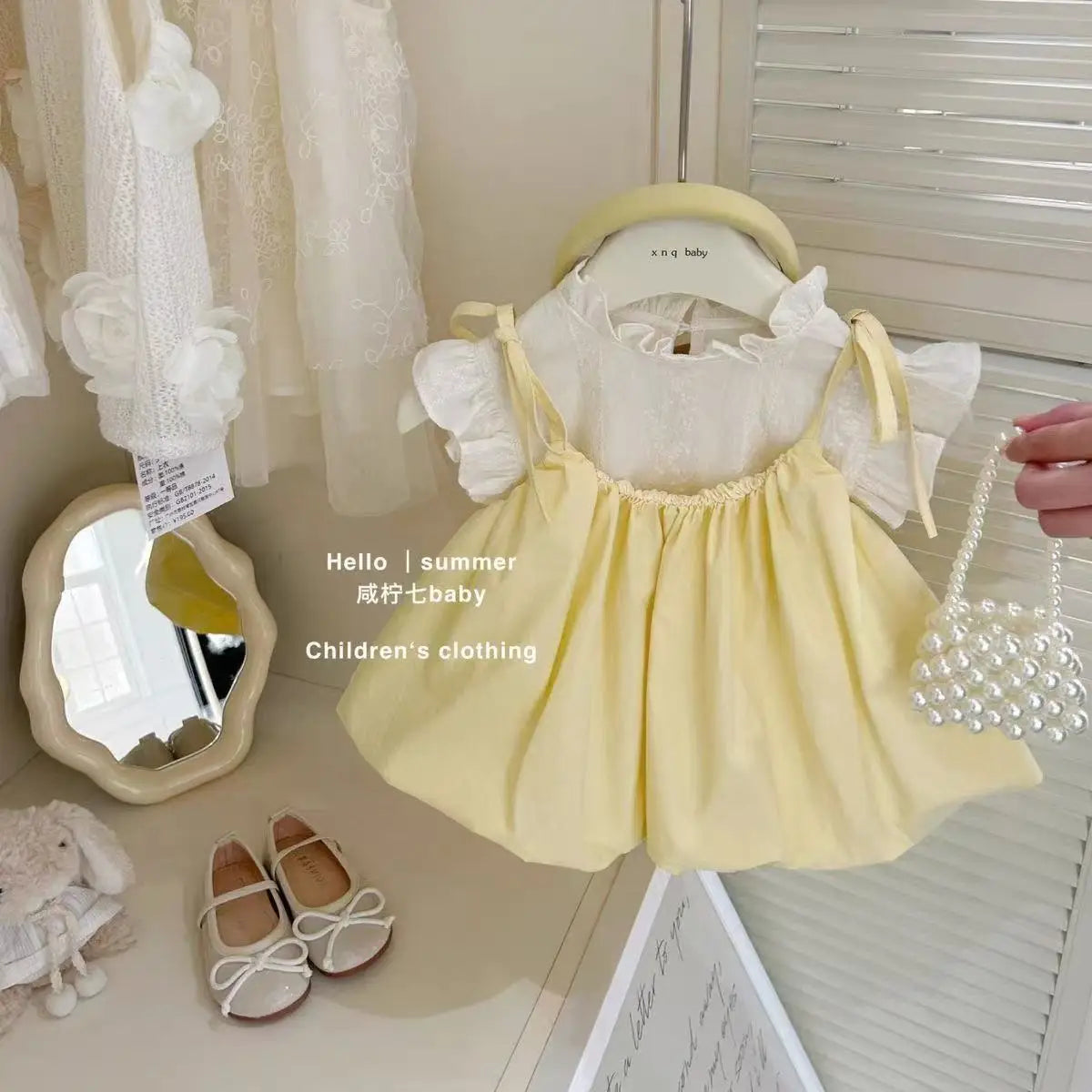 Baby Girl Suspender Dress Set Children's Summer Trendy New Korean Version Two-piece Set