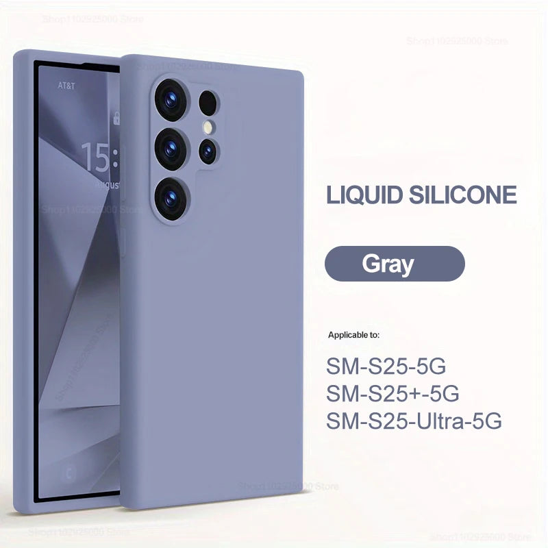 Case For Samsung S26 Ultra Liquid Silicone Case For Samsung Galaxy S26 S25 S24 Ultra Plus Soft Cover For Samsung S23 Ultra Cases