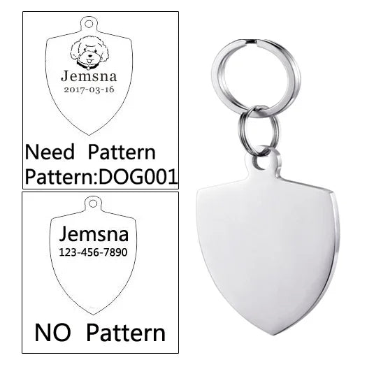 Dog ID Tag Free Engraving Name Tel Cat Collar Harness Pendant Clothes Accessories For Pet Custom Puppy Kitten Leash Pet Supplies
