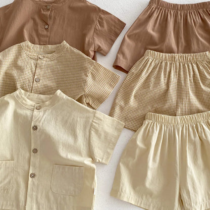 MILANCEL Chidren Clothing Set Casual Boys Suit  Short Sleeve Shirt And Pants 2 PCs Clothes Suit
