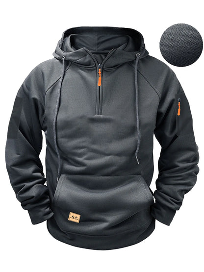 2025 New Men's Keep Warm Hoodie Streetwear Jacket Long Sleeve Sweatshirts Zipper Hooded Pullover Male Running Hooded Sweatshirt