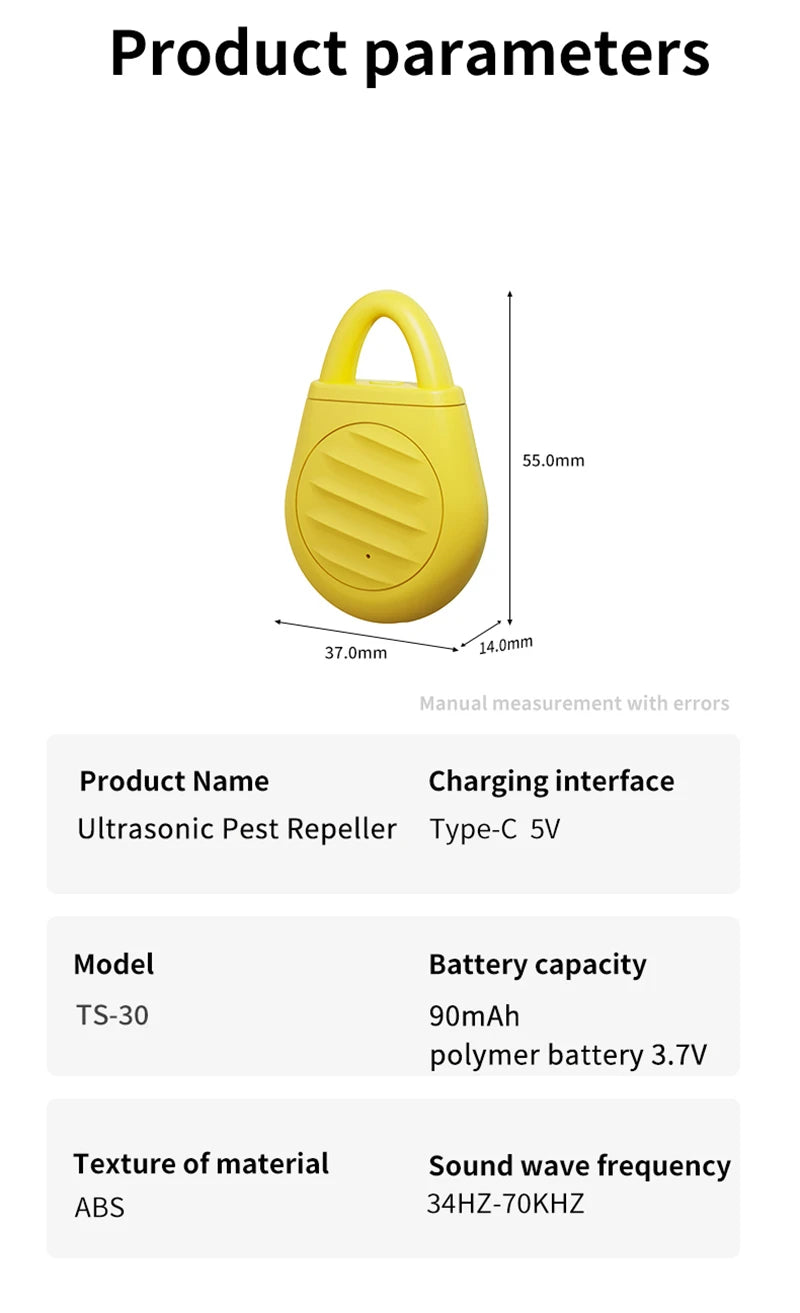 Ultrasonic Electronic Mosquito Indoor Intelligent Automatic Mosquito Repellent Portable Outdoor Camping RepellentCharging