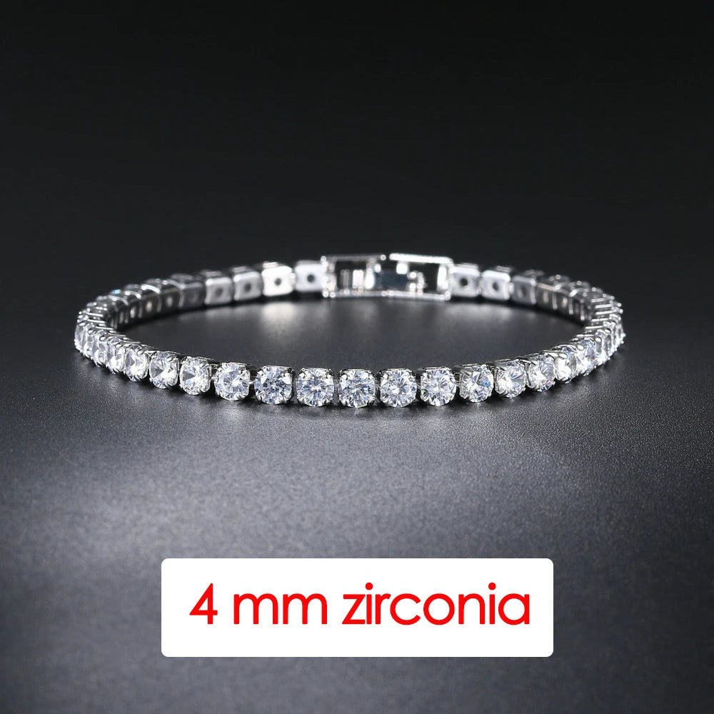 Luxury Crystal Tennis Bracelet Hip Hop Bracelet for Men Homme Trendy Punk Zirconia Couple  Chain on The Hand Streetwear Jewelry