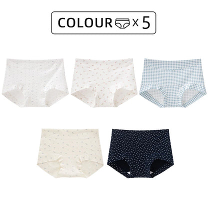 FallSweet 5/10PCS Plus Size Cotton Panties Seamless Women Mid-Rise Underwear Soft Breathable Underpants Briefs Female Lingerie