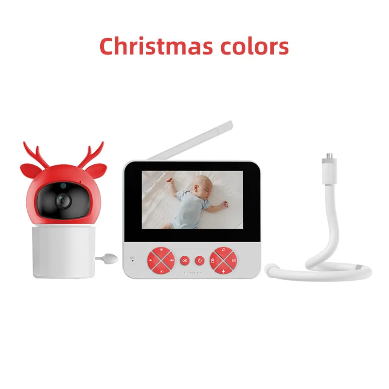 Danmini Intelligent Baby Monitor 4.3-inch IPS Color Screen Display PZT Control Night Vision Indoor Security Surveillance Camera