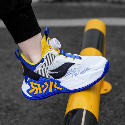 Boys Girls Casual Shoes Outdoor Children‘s Basketball Sneakers Kids Breathable Mesh Athletic Shoes Non-slip Lace-up Running Shoe