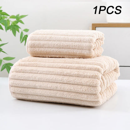 Coral Velvet Bath Towel - Thick Super Absorbent Quick Dry Bamboo Charcoal Towel
