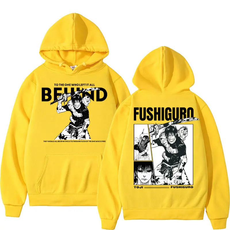 Anime Jujutsu Kaisen Fushiguro Toji Retro Hoodies Men's Harajuku Vintage Manga Long Sleeve Fleece Loose Fashion Casual Tracksuit