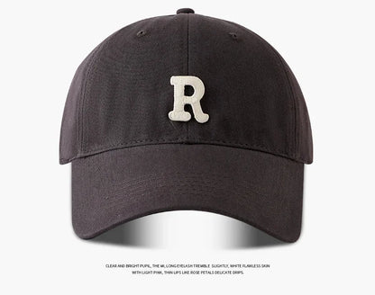 2025 Large Head Circumference Baseball Cap Men's /Women's Dome Hat Soft Top Cap 60/65cm Sun Protection  Letter R Hat Adult Caps
