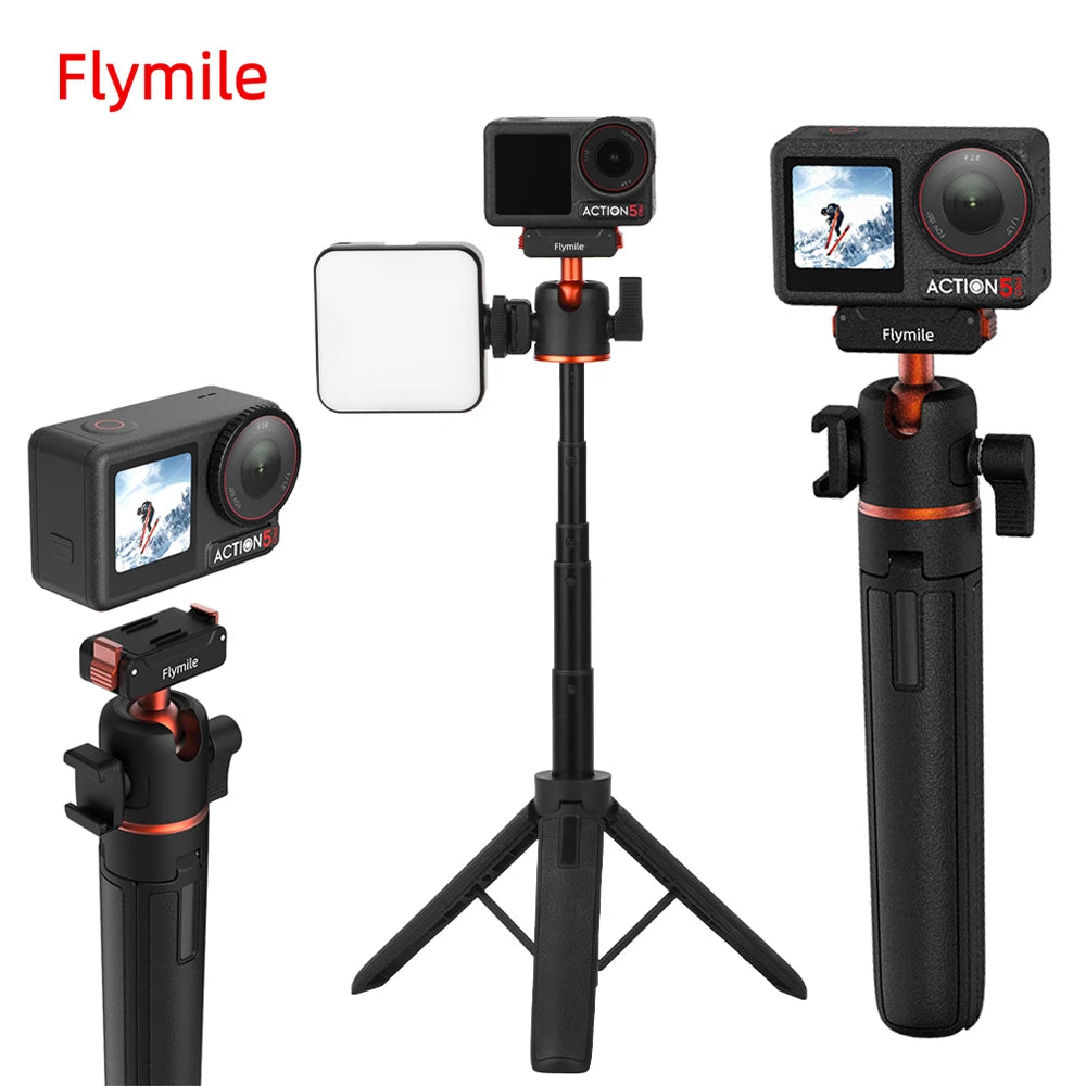 Flymile Action 5 Pro 21.25IN Tripod Selfie Stick for DJI OSMO 360 Action 4 3 Accessory Magnetic Quick Release Base Extension rod