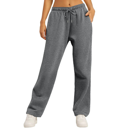 Autumn and Winter Jogging Sports Plus Velvet Wide Leg Pants Are the Ideal Choice for Men's and Women's Casual Pants.