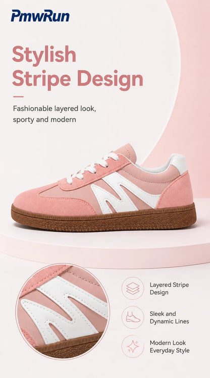 Trend Fashion Sport Shoes For Women PU Leather Waterproof Female Sneakers Anti-slippery Running Footwear For Boys Girls