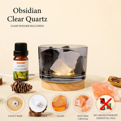 1pc Natural Crystal Raw Stone Aromatherapy Minerals Rose Quartz Fragrant Incense Decorative Lamp Home Decoration