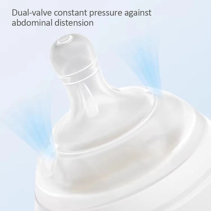 180ML/270ML cute cow shaped anti bloating baby PP bottle without handle, silicone replacement nipple available for sale