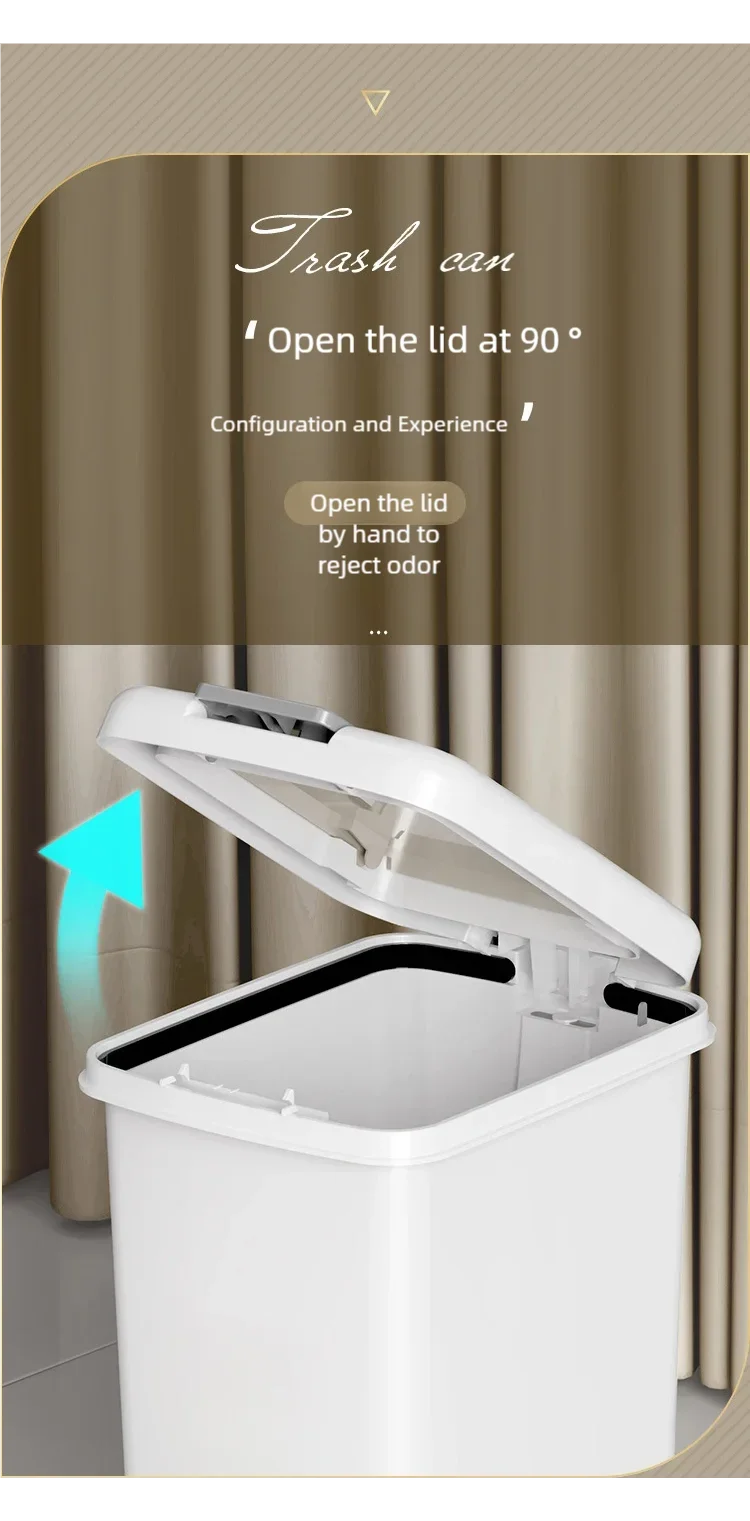 Plastic Foot Pedal Trash Can - Double Opening Bin for Bathroom Kitchen Office