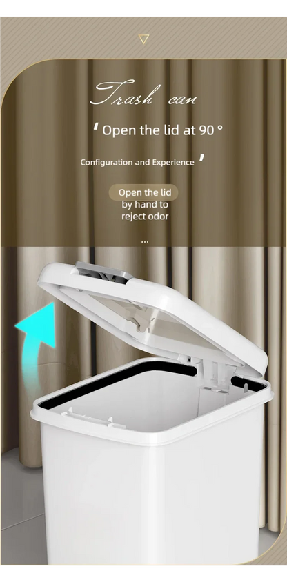 Plastic Foot Pedal Trash Can - Double Opening Bin for Bathroom Kitchen Office