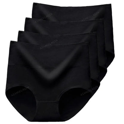 4Pcs/Lot High Waist Panties Women Underwear Cotton Shapers Body Slimming Plus Size Briefs Underpants Female Sexy Lingerie Shorts