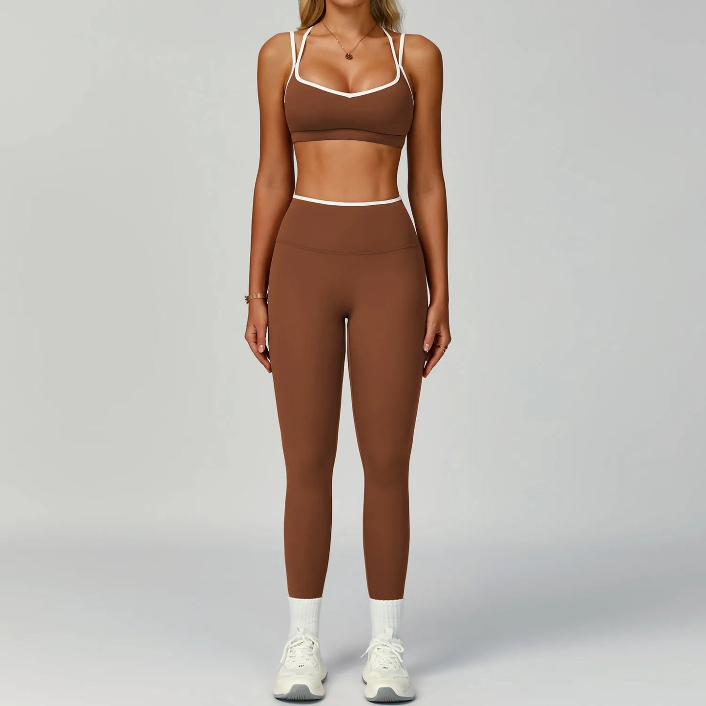 Gym Tracksuit Yoga Set 2 Pieces Workout Outfits Fitness Sportswear High Waist Leggings Sports Bra Athletic Wear Women Clothes