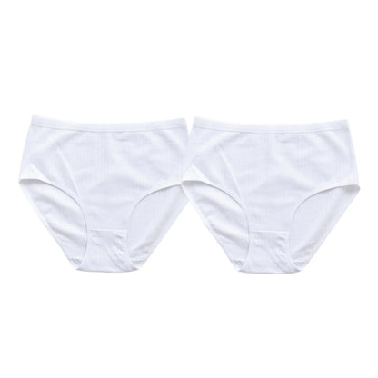 2Pcs/Set Women High Waist Cotton Panties Soft Stretch Tummy Control Ladies Rib Knit Underwear Sexy Lingerie Comfort Briefs S-XXL