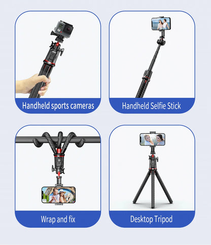 Wireless Bluetooth Selfie Stick for Smartphone Gopro Tripod for DSLR Camera with Octopus Legs for Xiaomi iPhone Huawei Samsung