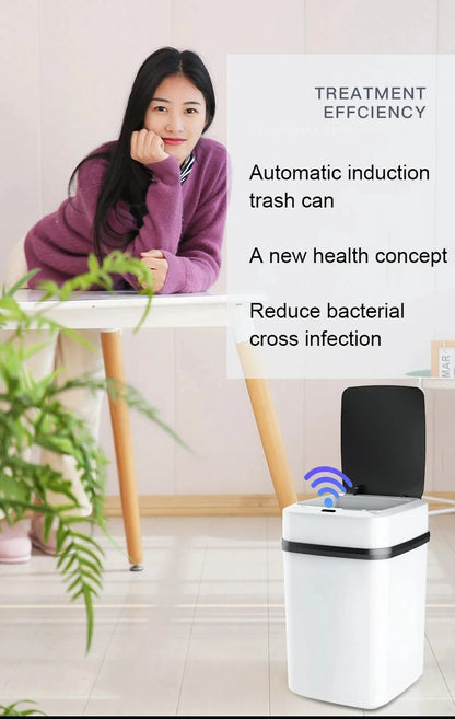 Smart Touch Trash Can - 13L Kitchen and Bathroom Waste Bin
