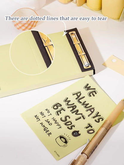 75 Sheets Blank Notepad - Tearable Student Memo Notebook