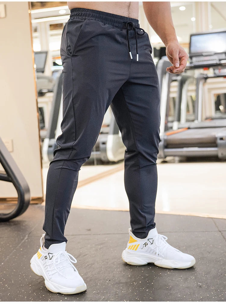 Ice Silk Sweatpants Men's Summer Ultra-thin Cooling Dry Fit Sports Pants Running Breathable Trousers Casual Fitness Leg
