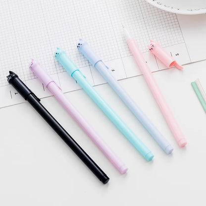 Set of 6 Cute Kitten Gel Pens, Suitable as Party Gifts for Boys and Girls, School Supplies, and Presents