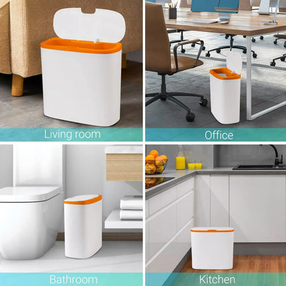 Touchless Motion Sensor Trash Can - Automatic Waterproof Slim Garbage Bin for Bathroom and Kitchen