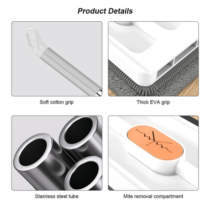 360 Rotating Microfiber Flat Mop - Self-Contained Lazy Floor Cleaner