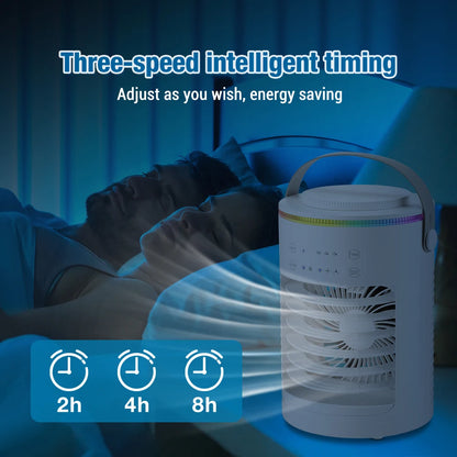 3 In 1 Fan AIr Conditioner Household Small Air Cooler LED Night Light Portable Humidifier Air Adjustment Fan Office Home Fan