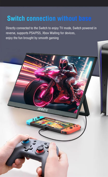 Portable Touch Monitor 16 Inch HDR Display - USB-C, HDMI, Built-In Speakers, Detachable Stand