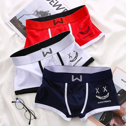 Men Cotton Boxers - Breathable U-Convex Boxer Design, Soft Knit Fabric Underwear Set