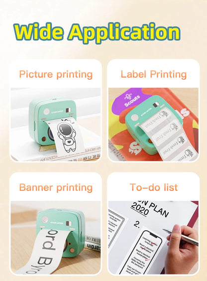 New Photo Sticker Printer  C1Kitchen Label Printer 1200mAh Battery Type-C Smart Bluetooth Mini Printers for iOS Android Phone