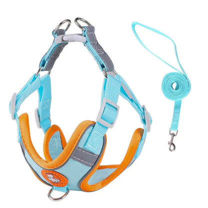 Adjustable dog harness no pull cute cat soft walking leash set pet dog vest vest teddy beagle suitable for small and medium dogs