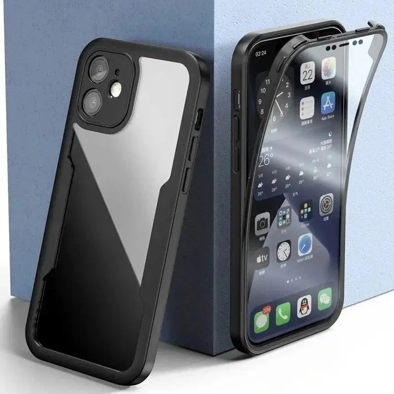 360 Full Body Front+Back Clear Protection Case For iPhone 17 16 Pro Max 13 14 15 Plus 11 12Pro Shell-membrane Shockproof Cover