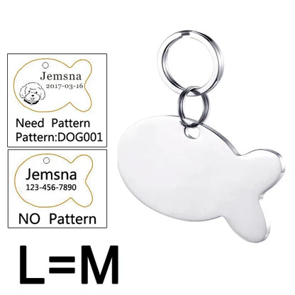 Dog ID Tag Free Engraving Name Tel Cat Collar Harness Pendant Clothes Accessories For Pet Custom Puppy Kitten Leash Pet Supplies