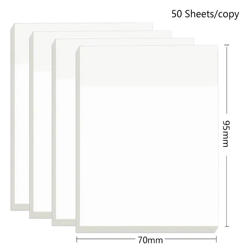 Transparent Waterproof Sticky Notes - 200 Sheets Fluorescent Notepad for School  Office