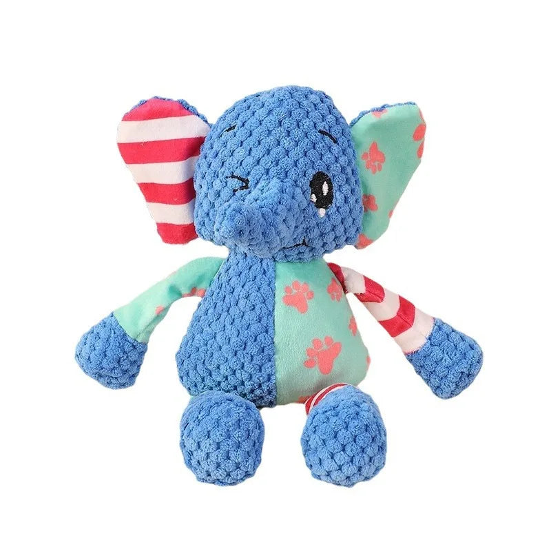 Pet Plush Toy Cute Animals Bite Resistant Interactive Squeaky Dog Chewing Toy Pet Dog Teeth Cleaning Chew Toy Pet Supplies