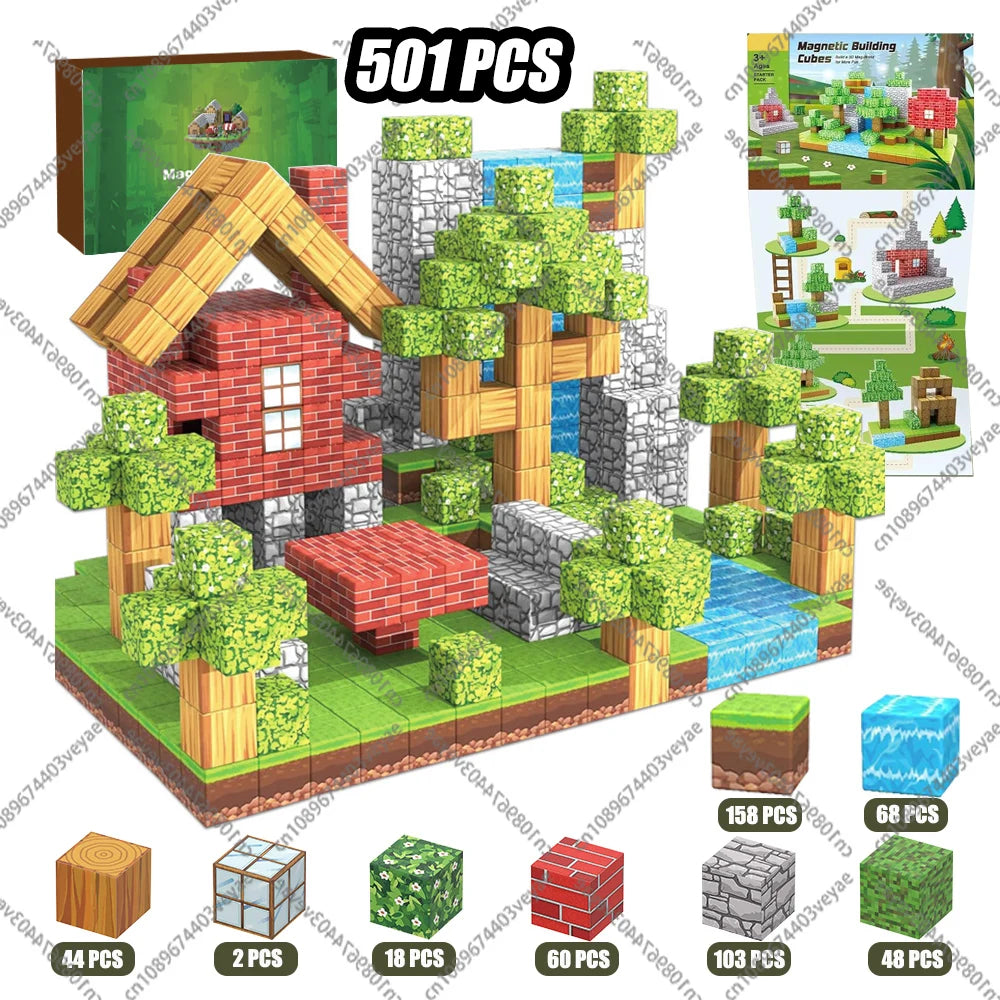 Magnetic Building Blocks - STEM Sensory Toys & Creative Magnet Cube Set for Kids