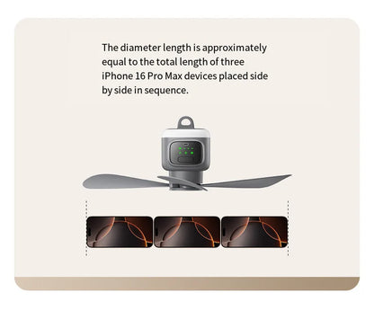HOMEFISH 12000mAh Camping Ceiling Fan Portable Outdoor Tent Air Circulator Cooling Fan with High Capacity