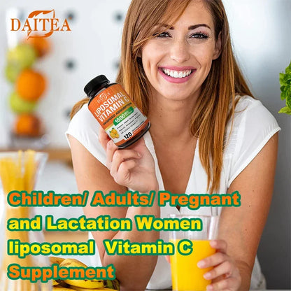Daitea Vitamin C Complex Liposomal Capsules - 1600 mg Lecithin Collagen Formation - Antioxidant, Energy