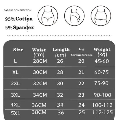 Plus Size L-5XL Women's Briefs Underwear Cotton High Waist Tummy Control Panties Rose Jacquard Ladies Panty Multipack