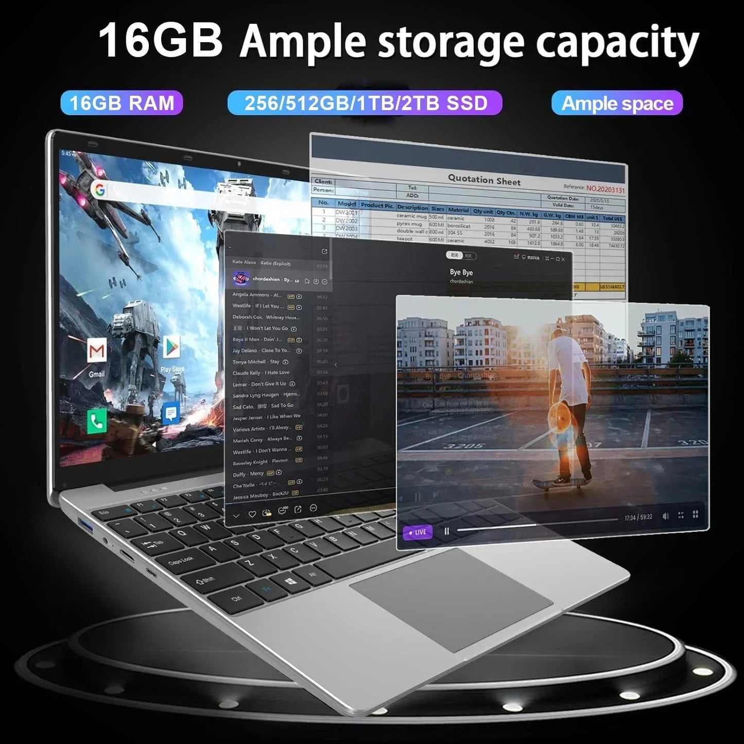 2026 I9 Windows 11 Laptop Intel CORE I9-10980HK Notebook 14.1 Inch 16GB RAM 1TB 2TB SSD 1920*1080HD Gaming Laptops Pc Gamer