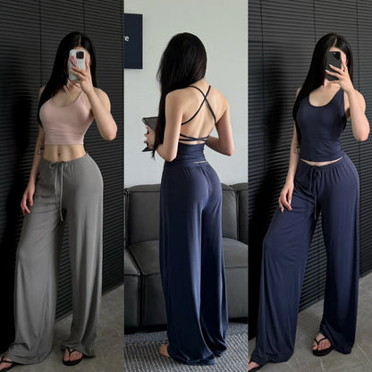 Ctenkevet-High Waist Wide-Leg Yoga Joggers for Women, Female Casual Tracksuit Bottoms, Straight Outdoor Baggy Sweatpants, Autumn
