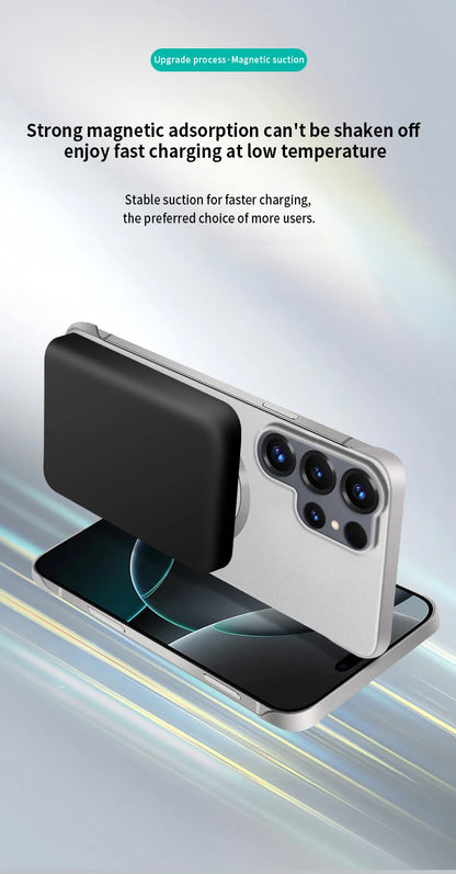 Ultra Thin Metallic Paint Magnetic Case For Samsung Galaxy S26 Ultra S25 S24 S23 Plus S22 Frameless Cooling Hard PC Cover Funda