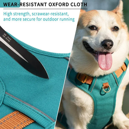 Retro pet chest strap, explosion-proof, reflective dog chest strap, anti-breaking dog leash