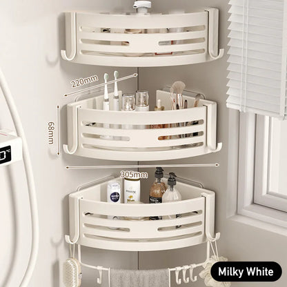 Aluminium Corner Bathroom Shelf - Self-Adhesive Towel Holder No Drill Wall-Mounted Organizer