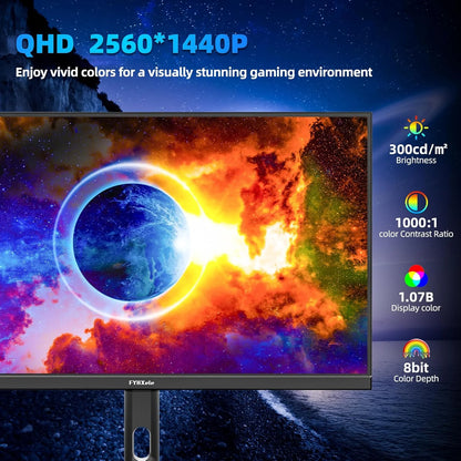27 Inch Gaming Monitor - 2K 1440P IPS, 300Hz Refresh Rate, 0.8ms Response Time